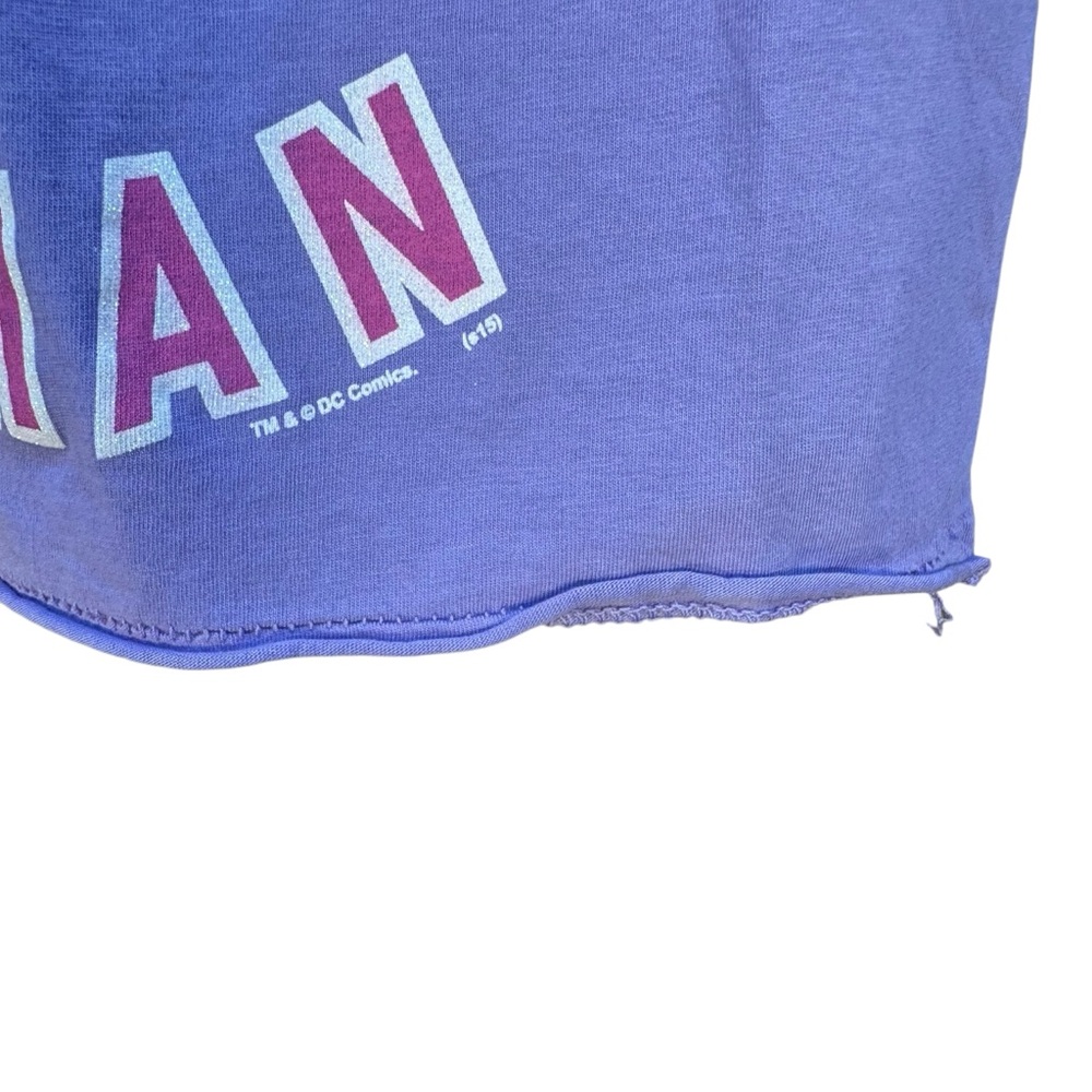 Junk Food Size 5 Girls Short TShirt No Sleeves Lavender Wonder Woman Girl Power - Picture 4 of 6
